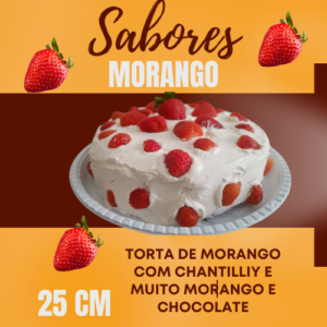 Torta de Morango c/Chantily e Chocolate